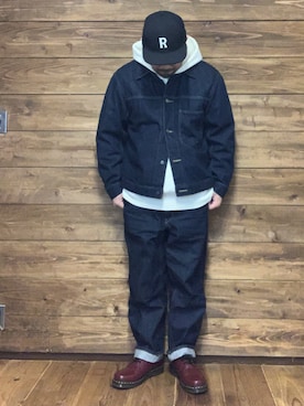 「Dr. Martens（ドクターマーチン）の《Dr.Martens》CORE 1461 CASK AMBASSADOR (ABANDON BR)（ローファー）」を使った、ISOPさん（メンズ・170cm）の春コーディネート