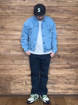 「FREAK'S STORE（フリークスストア）のビッグシルエット デニムジャケット/デニムジャケット（デニムジャケット）」を使った、ISOPさん（メンズ・170cm）の春コーディネート