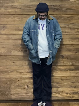 「Lee（リー）のアイテム（ジャケット/アウター）」を使った、ISOPさん（メンズ・170cm）の冬コーディネート