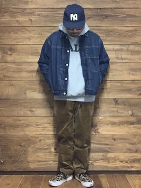 「グラミチ」｜「アイテム（デニムジャケット）」を使った、ISOPさん（メンズ・170cm）の秋コーディネート
