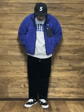 「patagonia」｜「アイテム（スウェット）」を使った、ISOPさん（メンズ・170cm）の秋コーディネート