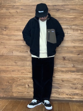 「パタゴニア」｜「アイテム（ブルゾン）」を使った、ISOPさん（メンズ・170cm）の冬コーディネート