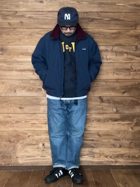 「スーパースター」｜「アイテム（スウェット）」を使った、ISOPさん（メンズ・170cm）の秋コーディネート