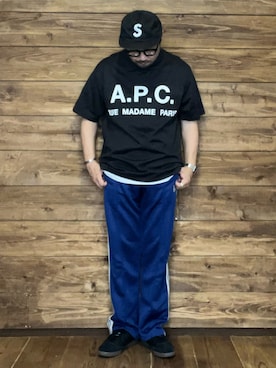 「ジャージーパンツ」｜ISOPさん（メンズ・170cm）の夏コーディネート