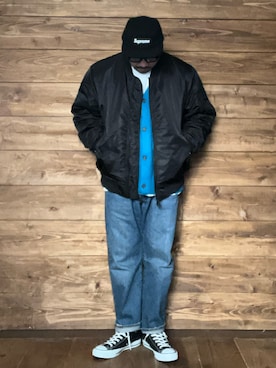 「CONVERSE（コンバース）のconverse コンバース ALL STAR HI オールスター ハイ 3206 BLACK(US)（スニーカー）」を使った、ISOPさん（メンズ・170cm）の冬コーディネート