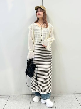「アイテム（キャップ）」を使った、aiさん（レディース・162cm・20代）の春コーディネート