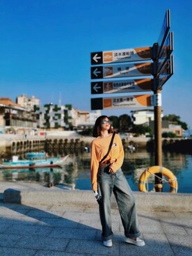 「アイテム（デニムパンツ、その他）」を使った、妤希さん（レディース・153cm）の冬コーディネート