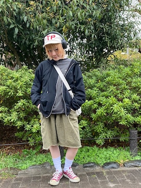 「DEVICE（デバイス）のアイテム（トップス）」を使った、鈴石 風さん（レディース・156cm）の春コーディネート