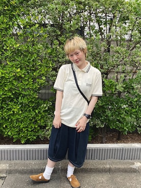「アイテム（スリッポン）」を使った、鈴石 風さん（レディース・156cm）の夏コーディネート