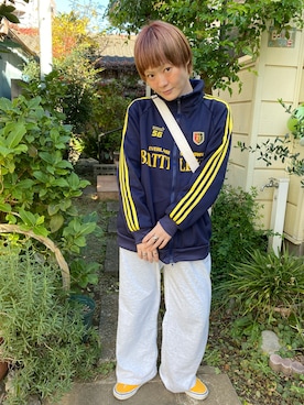 「アイテム（スウェットパンツ）」を使った、鈴石 風さん（レディース・156cm）の秋コーディネート