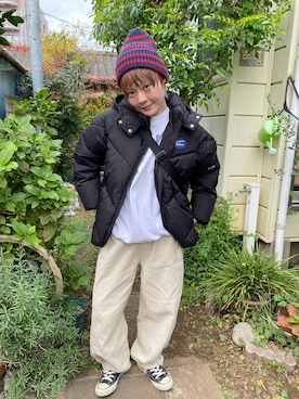 「アイテム（スウェット）」を使った、鈴石 風さん（レディース・156cm）の秋コーディネート