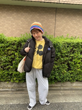 「アイテム（スウェットパンツ）」を使った、鈴石 風さん（レディース・156cm）の秋コーディネート