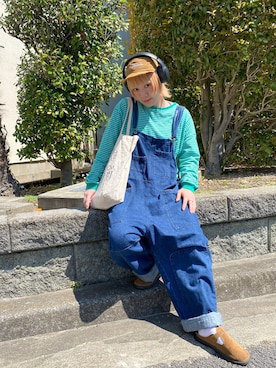 「FRUIT OF THE LOOM（フルーツオブザルーム）のアイテム（キャップ）」を使った、鈴石 風さん（レディース・156cm）の春コーディネート