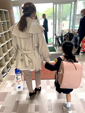 「入学式」｜「アイテム（トレンチコート）」を使った、R⭐︎さん（レディース・159cm）の春コーディネート