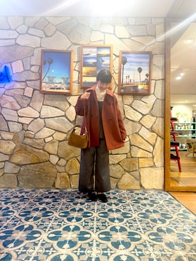 「アイテム（サロペット/オーバーオール）」を使った、yuriさん（レディース・166cm）の冬コーディネート