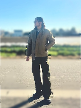 「アイテム（デニムジャケット）」を使った、sekineamekajiさん（メンズ・168cm・20代）の冬コーディネート