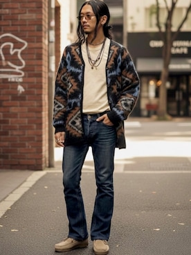 「アイテム（メガネ）」を使った、sekineamekajiさん（メンズ・168cm）の冬コーディネート