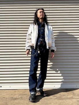 「アイテム（スカジャン）」を使った、sekineamekajiさん（メンズ・168cm）の冬コーディネート