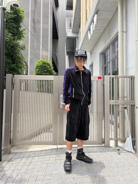 「Needles（ニードルス）のアイテム（パンツ）」を使った、りゅうやさん（メンズ・180cm）の夏コーディネート