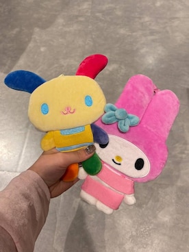 「LOWRYS FARM（ローリーズファーム）の【サンリオキャラクターズ】ポーチ付きエコBAG 647248/GOODS（エコバッグ/サブバッグ、その他）」を使った、kahooo59さん（レディース・158cm）の春コーディネート