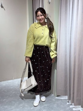 「アイテム（シュシュ、ホワイト系）」を使った、kahooo59さん（レディース・158cm）の秋コーディネート