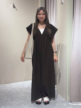「LOWRYS FARM（ローリーズファーム）のヤワラカルイ２ＷＡＹショルダーＢＡＧ 115210（ショルダーバッグ、ホワイト系）」を使った、kahooo59さん（レディース・158cm）の夏コーディネート