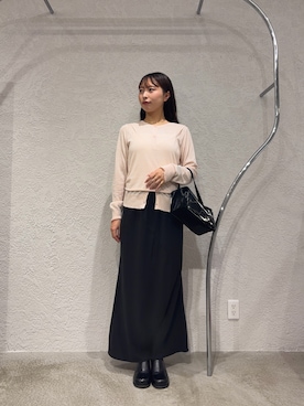 「KBF（ケイビーエフ）のアイテム（カーディガン/ボレロ）」を使った、みづきさん（レディース・163cm）の秋コーディネート
