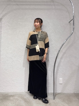 「KBF（ケイビーエフ）のアイテム（セットアップ）」を使った、みづきさん（レディース・163cm）の秋コーディネート