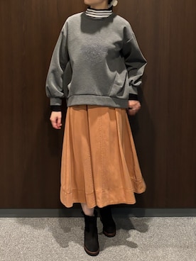 「WALDO（ウォルド）のボトルネック配色リブニット（針織衫、その他）」を使った、WALDOさん（レディース・172cm）の秋コーディネート