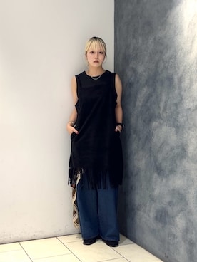 「KBF（ケイビーエフ）のアイテム（パンツ）」を使った、唯さん（レディース・161cm）の夏コーディネート