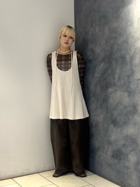 「KBF（ケイビーエフ）のアイテム（パンツ）」を使った、唯さん（レディース・161cm）の夏コーディネート