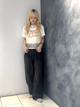 「KBF（ケイビーエフ）のアイテム（パンツ）」を使った、唯さん（レディース・161cm）の夏コーディネート