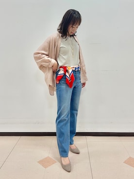 「UNTITLED（アンタイトル）の【麻100】リネンドルマンシャツ（シャツ/ブラウス、ピンク系）」を使った、rioさん（レディース）の夏コーディネート
