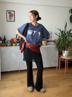「MM6 Maison Margiela（ｴﾑｴﾑｼｯｸｽ ﾒｿﾞﾝ ﾏﾙｼﾞｪﾗ）のアイテム」を使った、nodopachiさん（レディース・162cm）の夏コーディネート