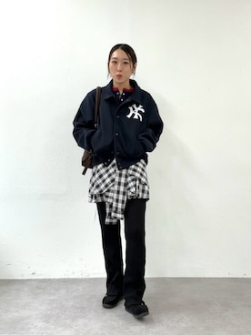 「アイテム（モカシン/デッキシューズ）」を使った、nodopachiさん（レディース・162cm）の秋コーディネート