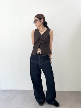 「アイテム（ベルト）」を使った、nodopachiさん（レディース・162cm）の夏コーディネート