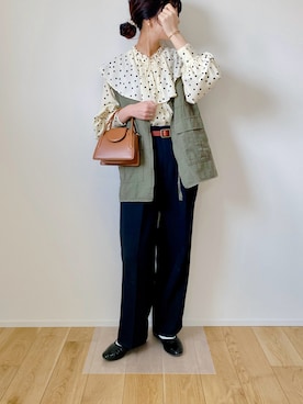 「CROWN（クラウン）のアイテム」を使った、aki*さん（レディース・162cm）の春コーディネート