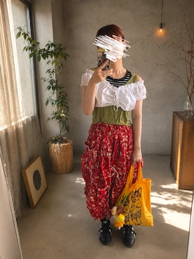 「Onitsuka Tiger（オニツカタイガー）のアイテム（スニーカー、ブラック系）」を使った、mimimimimi823さん（レディース・158cm）の夏コーディネート