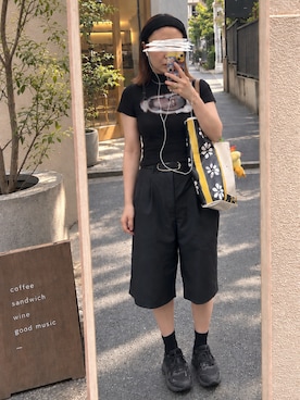 「Kotoe（コトエ）のワイドリブ カチューシャ（カチューシャ、ブラック系）」を使った、mimimimimi823さん（レディース・158cm）の秋コーディネート