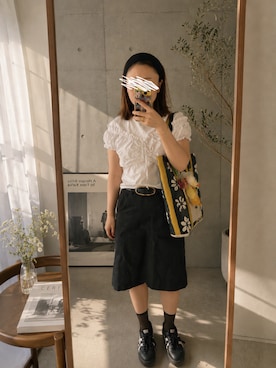 「Onitsuka Tiger（オニツカタイガー）のアイテム（スニーカー、ブラック系）」を使った、mimimimimi823さん（レディース・158cm）の秋コーディネート