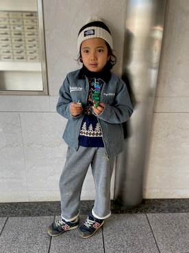 「BREEZE（ブリーズ）のアイテム（トップス）」を使った、shinさん（キッズ・120cm）の冬コーディネート