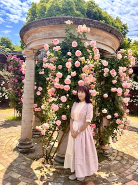 「axes femme（アクシーズファム）のアイテム（ワンピース、ピンク系）」を使った、cream1010さん（レディース・149cm）の夏コーディネート