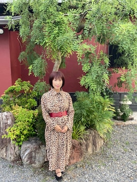 「古着のアイテム（ワンピース、ブラウン系）」を使った、cream1010さん（レディース・149cm）の夏コーディネート