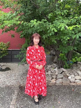 「不明のアイテム（ワンピース、レッド系）」を使った、cream1010さん（レディース・149cm）の夏コーディネート