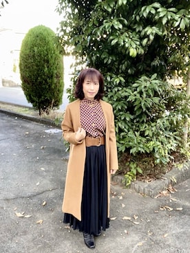 「古着のアイテム（シャツ/ブラウス、ブラウン系）」を使った、cream1010さん（レディース・149cm）の夏コーディネート