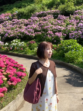 「古着のアイテム（ワンピース、ホワイト系）」を使った、cream1010さん（レディース・149cm）の夏コーディネート