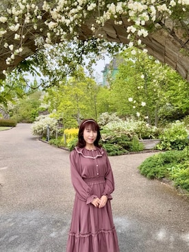 「しまむら（シマムラ）のアイテム（ワンピース、ピンク系）」を使った、cream1010さん（レディース・149cm）の夏コーディネート