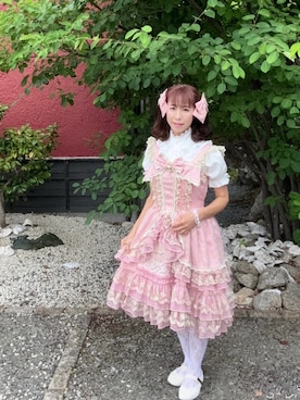 「不明のアイテム（ワンピース、ピンク系）」を使った、cream1010さん（レディース・149cm）の夏コーディネート