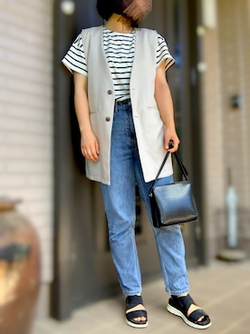 「しまむら（シマムラ）のアイテム（その他）」を使った、𝕞𝕚𝕚𝕚𝕚.𝟛𝟙𝟜 さん（レディース・162cm）の夏コーディネート