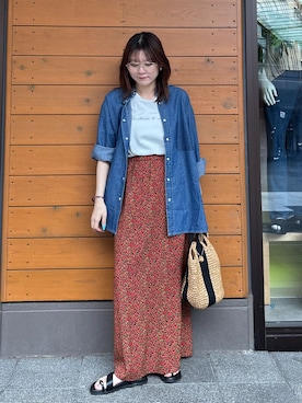 「B.C STOCK（ベーセーストック）のアイテム」を使った、Haruさん（レディース・155cm）の夏コーディネート